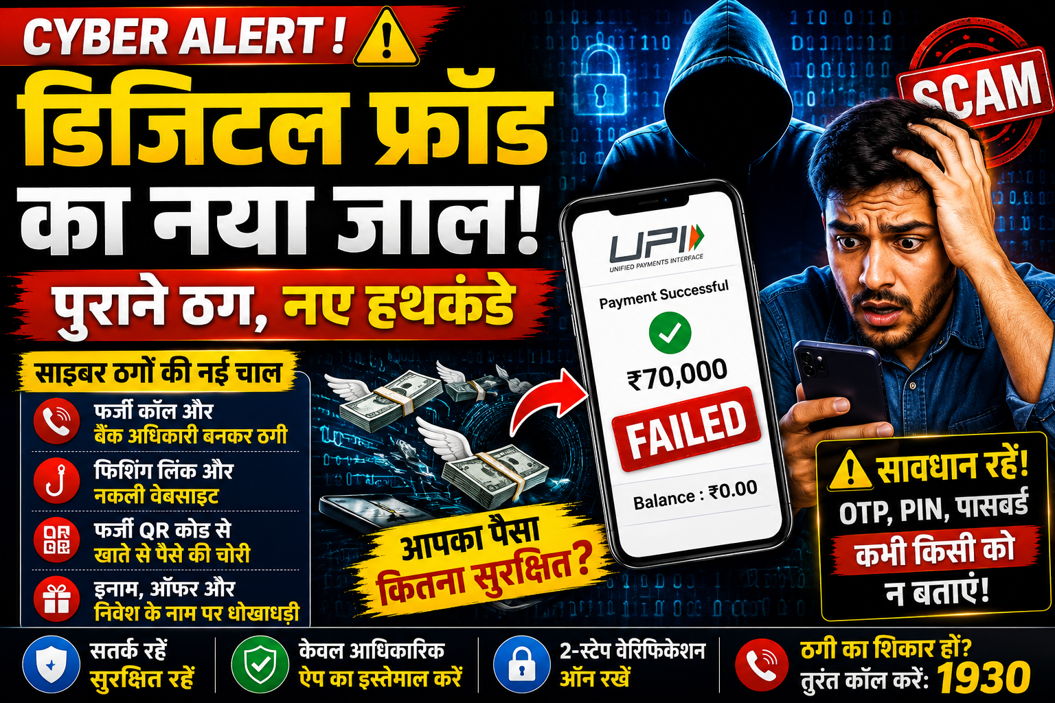 🔐 डिजिटल फ्रॉड का बढ़ता जाल: पुराने ठग, नए हथकंडे; ऑनलाइन भुगतान के दौर में बढ़ा साइबर अपराध का खतरा