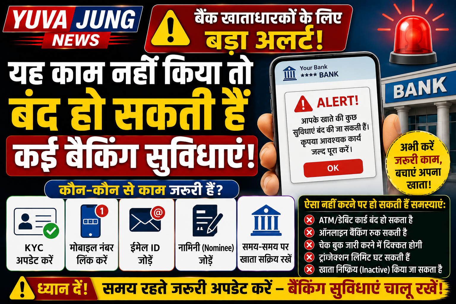 बैंक ग्राहकों के लिए बड़ी खबर! KYC नहीं कराया तो अटक सकते हैं आपके पैसे?