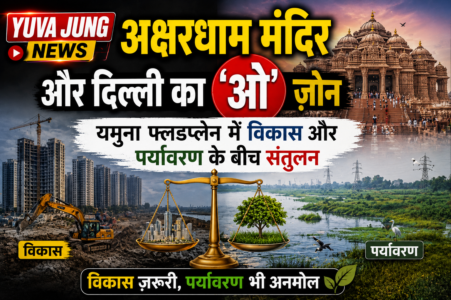 अक्षरधाम मंदिर और दिल्ली का ‘ओ’ ज़ोन: यमुना फ्लडप्लेन में विकास और पर्यावरण के बीच संतुलन