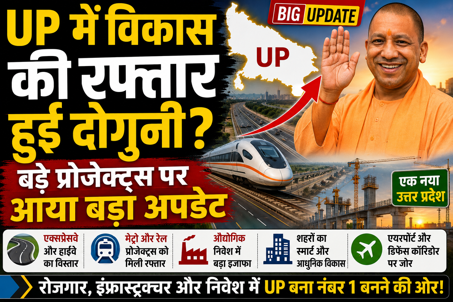 UP में विकास की रफ्तार हुई दोगुनी? बड़े प्रोजेक्ट्स पर आया बड़ा अपडेट”