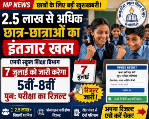 मध्य प्रदेश के लाखों छात्रों के लिए बड़ी खबर, आज आएगा 5वीं-8वीं री-एग्जाम का रिजल्ट
